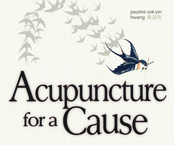 Acupuncture for a Cause poster with swallows
